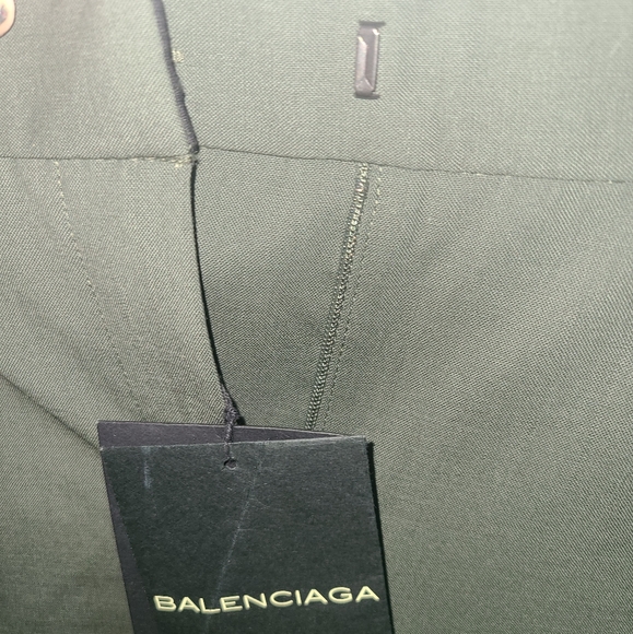 Authentic Balenciaga Dress Pants Slacks Women's Size 6 Olive Green New With Tag - Picture 5 of 13